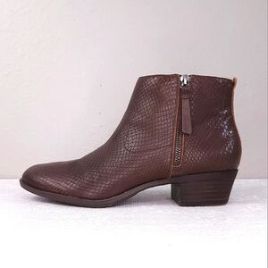 New! LUCKY BRAND Blandre Heeled Ankle Boots Snake Embossed US 10